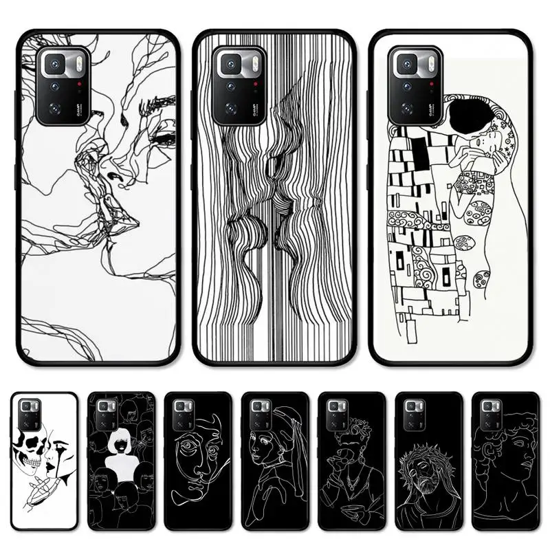 

Line Drawing Abstract Art Love Phone Case for Redmi Note 8 7 9 4 6 pro max T X 5A 3 10 lite pro