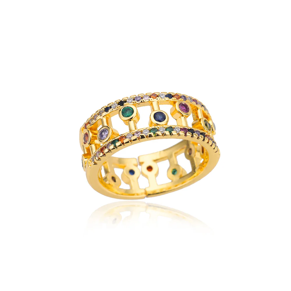 

Colorful Crown Rainbow Rings For Women Stainless Steel Gold Color Zircon Ring Wedding Aesthetic Birthday Jewelry bijoux femme