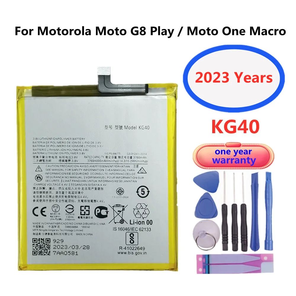 

High Quality 4000mAh KG40 Battery For Motorola Moto One Macro G8 Play One Macro Dual SIM XT2015-2 XT2016-1/2 Smart Phone Bateria