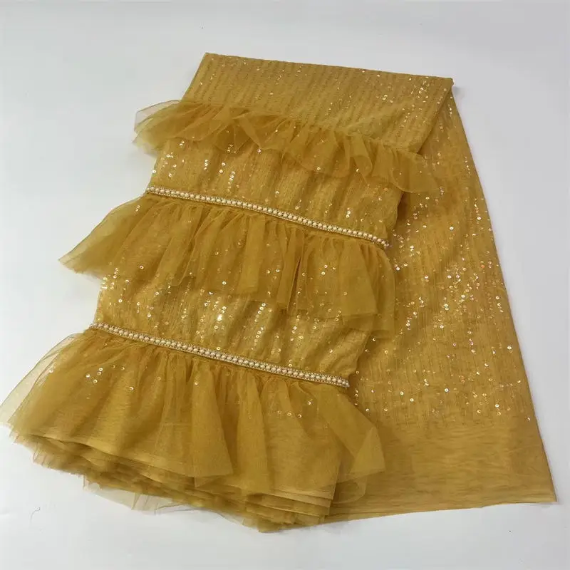

2022 Latest Satin Lace Print Flower High Quality Lace for Sewing Cloth Nigerian Lace Fabrics African Lace Fabric SJ3827B
