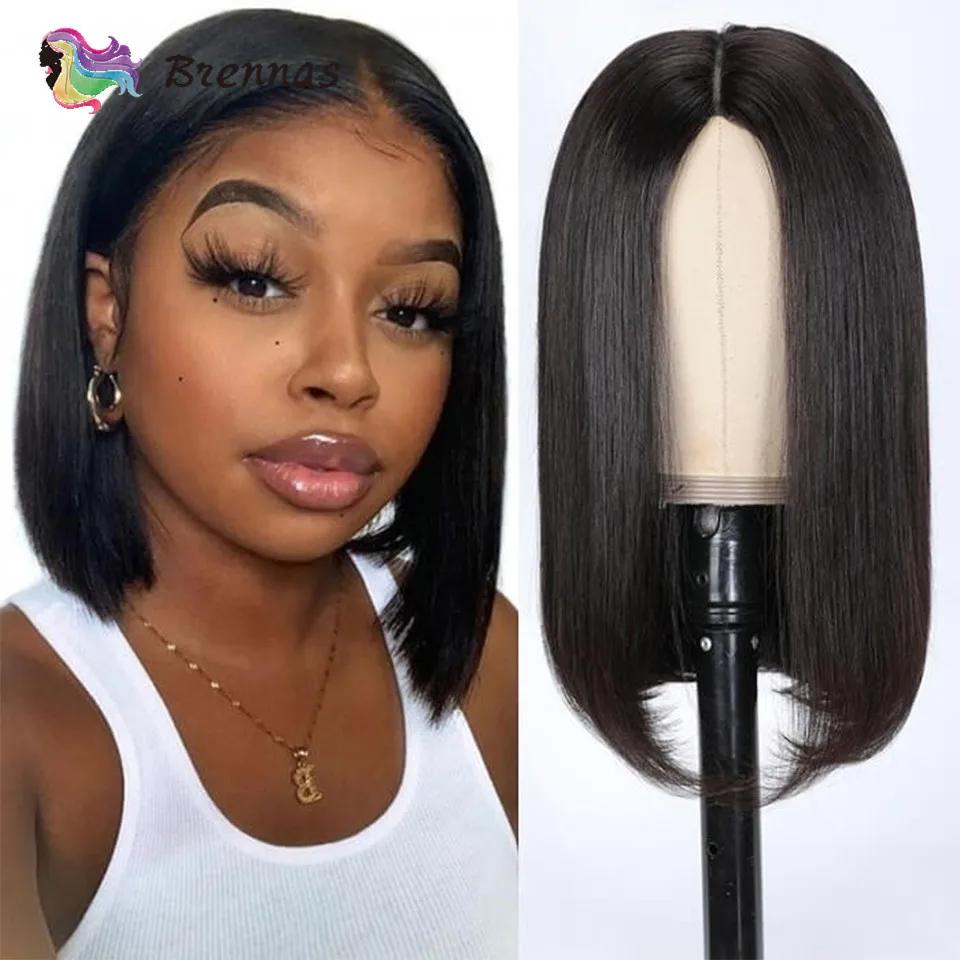 

Straight Human Hair Wig Preplucked Malaysia Straight Bob Wig Natural Color Human Hair Lace Front Wig Density180 Natural Hairline