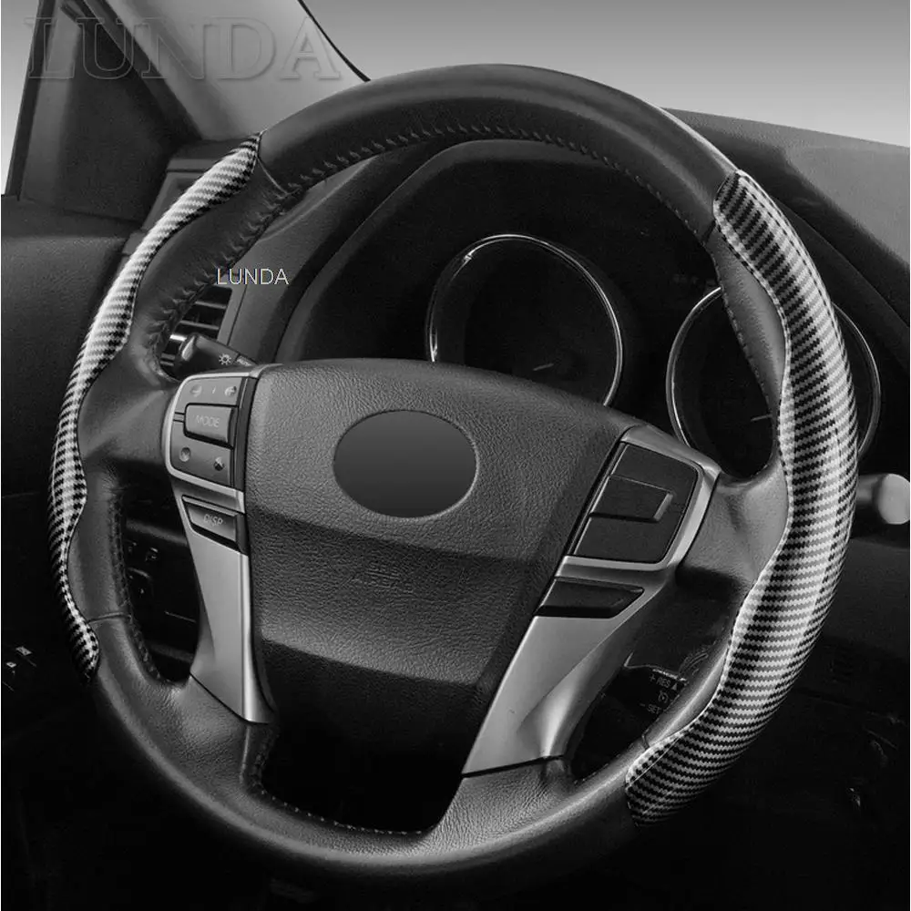 

1 Pair Car Steering Wheel Cover Carbon Fiber For Land Rover Discovery Range Rover Evpque Defender Anti-Slip Steering Wheel Cover