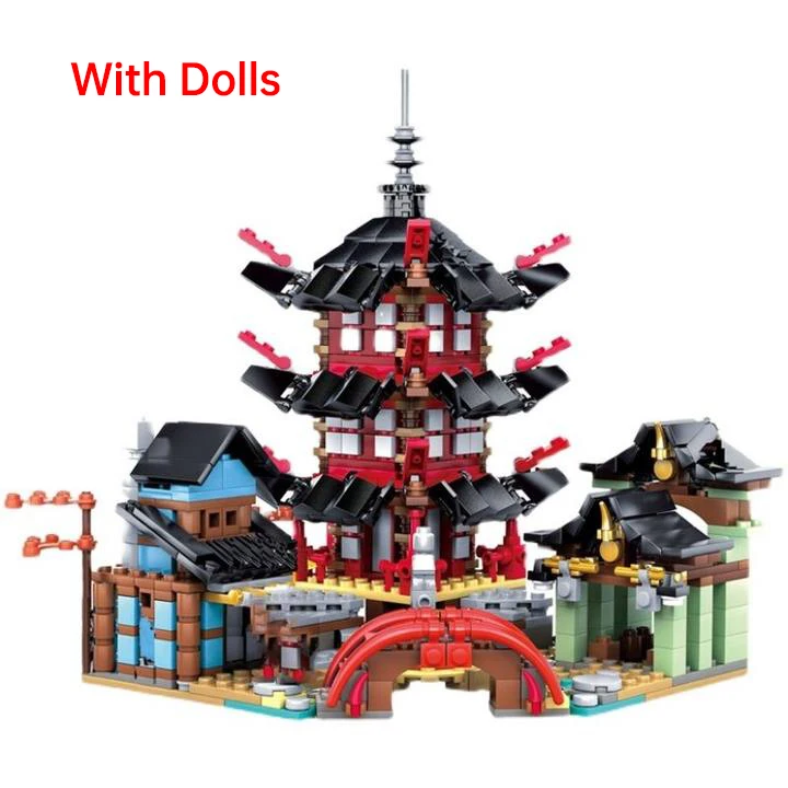 

737pcs Diy Temple of Airjitzu Ninjagoes Smaller Version Building Blocks Set Compatible With Lepiningblock Toy for Kids Bricks