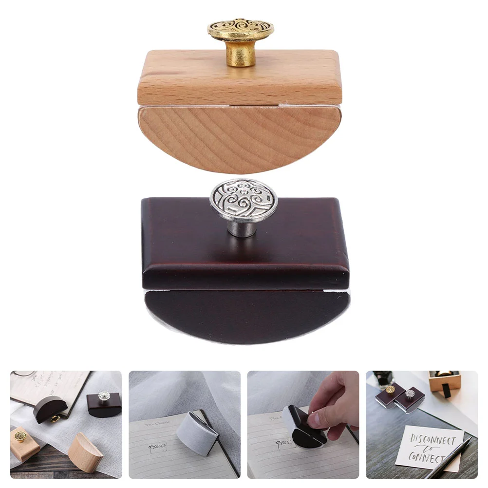 

2 Pcs Blotter Ink Quick-drying Stamp Wood Rocker Writing Office Stamps Seal Tools Wooden Supply Ink-absorbent Fountain Pens