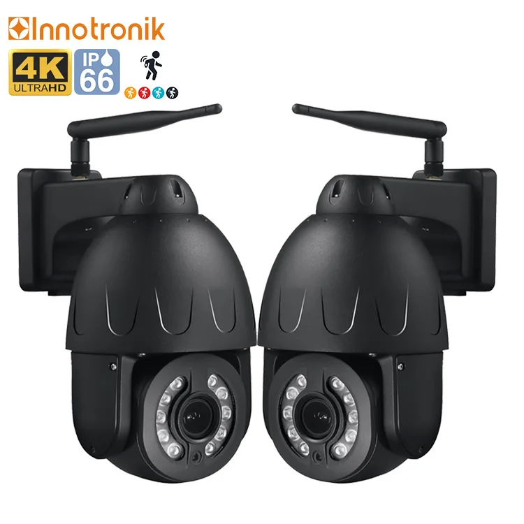 

Innotronik Ultra HD 4K Security Outdoor CCTV 8MP IP PTZ Dome Wifi Human Detection Wireless Security Camera System