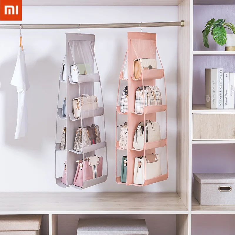

Xiaomi Bag Storage Hanging Bag Hanging Wardrobe Storage Bag Home Dormitory Solid Color Transparent Layered Anti-fold Organizer