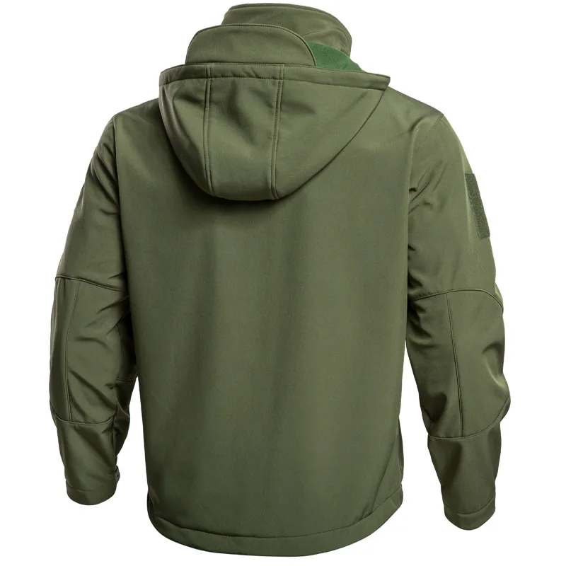 Фото Мужская военная тактическая куртка Special Ops Soft Shell, зимняя теплая куртка на флисовой подкладке со съемным капюшоном, ветровка для пешего туризма, сноуборда №3