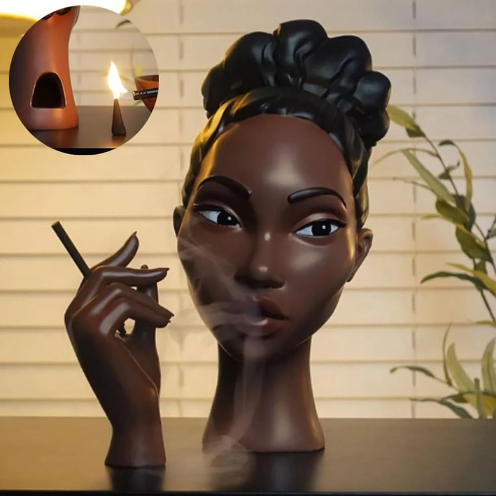 Черная Женская головка благовоний воздушный поток курильница декоративная