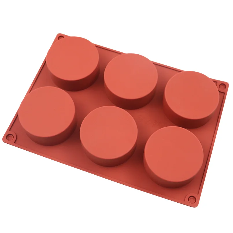

New 6 Cavity Cylinder Silicone Cake Mold For Cookies Making 3D Handmade Kitchen Reuse Baking Tools Decorating Mousse Mould