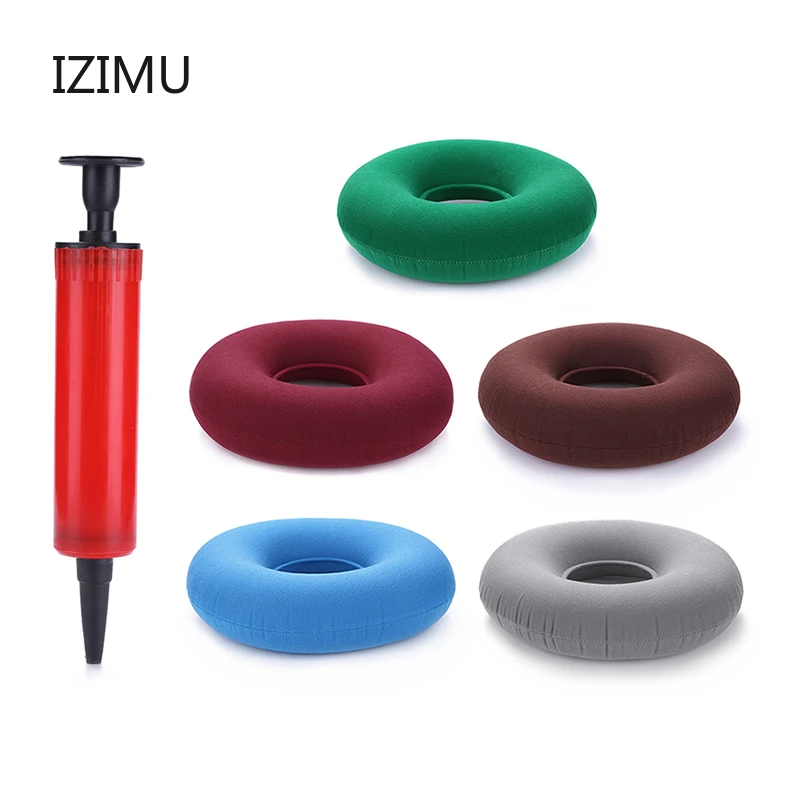 

35cm Hip Support Medical Hemorrhoid Seat Pad Inflatable Massage Cushion with Pump Round Ring Pillow Anti Bedsore Donut Chair Pad