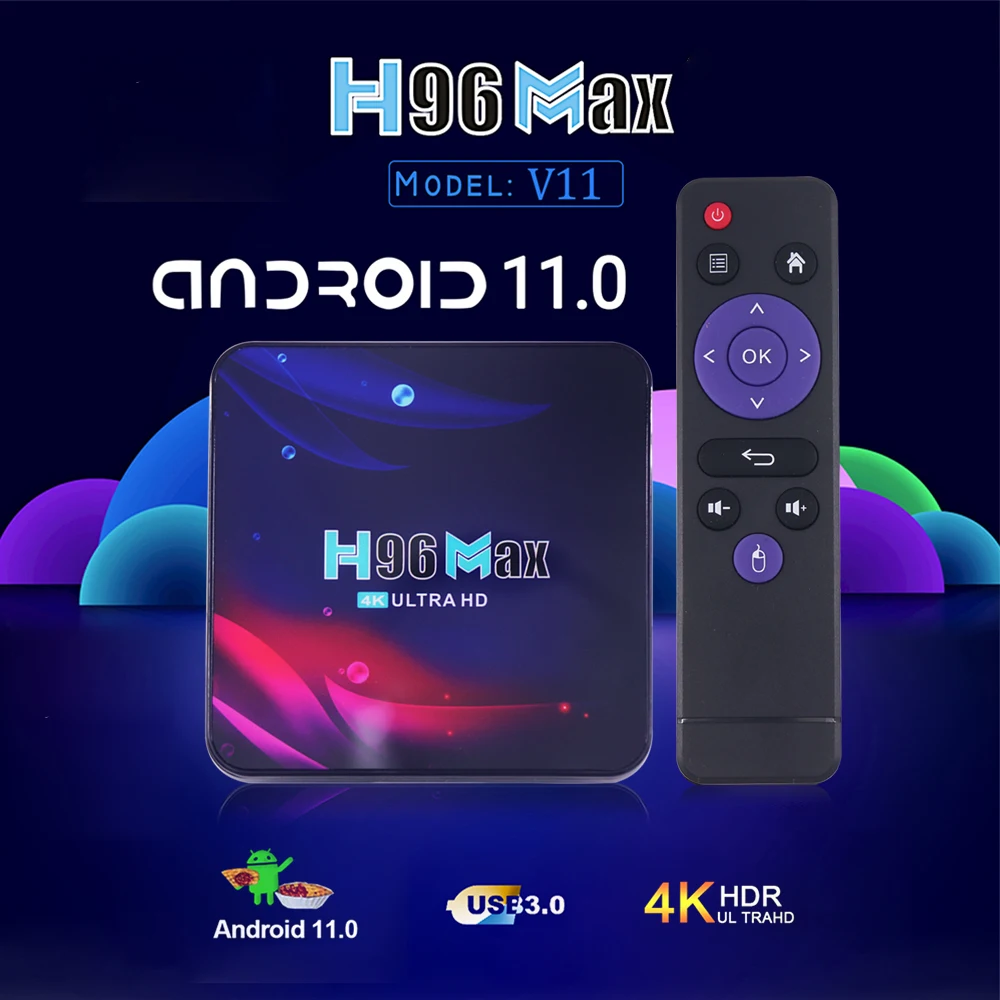 

Android 11 Bluetooth TV BOX 2.4G&5.8G Wifi 4k 3D TV receiver Media player 2021 H96 MAX V11 Smart Android TVbox H96MAX USB