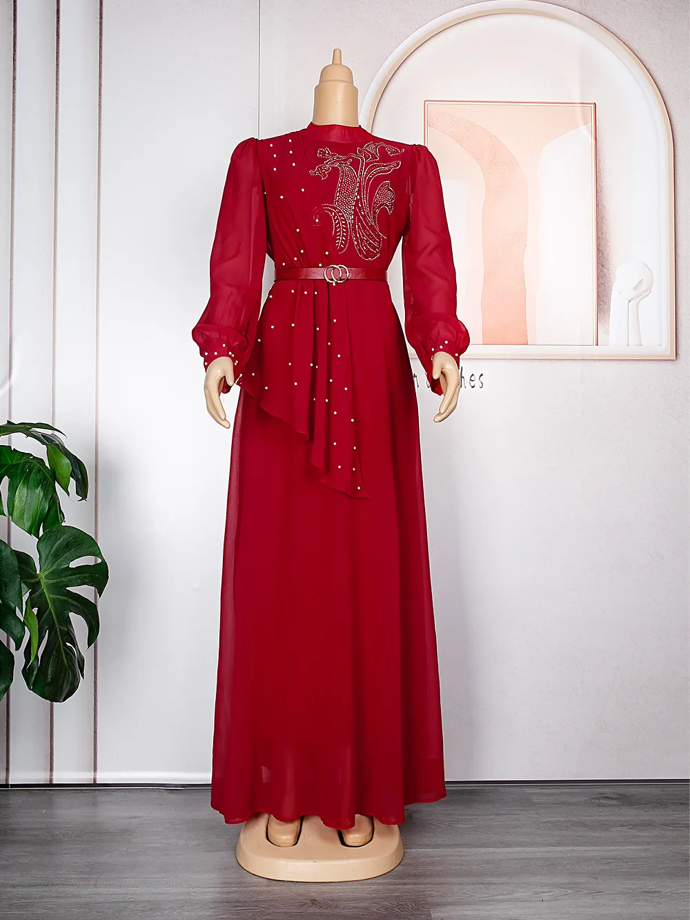 Ramadan Arabic Muslim Evening Party Long Dresses for Women Abaya Dubai Kaftan African Chiffon Maxi Dress Turkey Islam Clothing