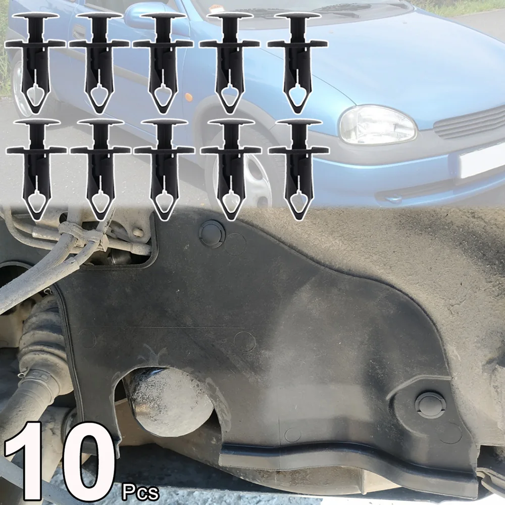 10 шт. для Vauxhall Opel Zafira A 1999-2005 Corsa B C Astra G J подкладка колесной арки двигателя под лотком, брызговик, ковер, заклепки, зажимы