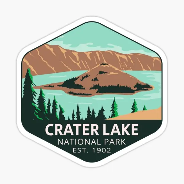 

Crater Lake National Park 5PCS Stickers for Background Cute Water Bottles Decorations Living Room Laptop Cartoon Bumper