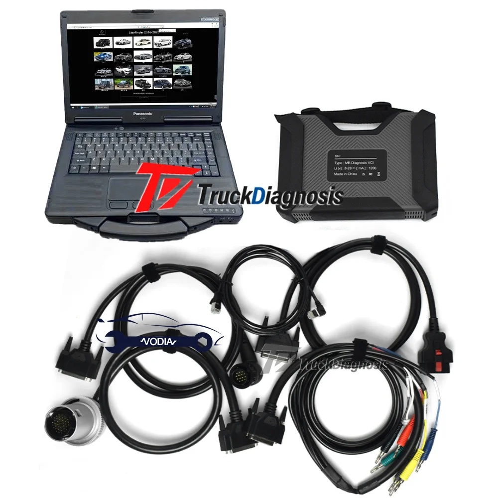 

2022 for SUPER MB PRO M6 Wireless Star Diagnosis Tool with Multiplexer Lan Cable OBD2 16pin Main Test Cable+CF52 laptop
