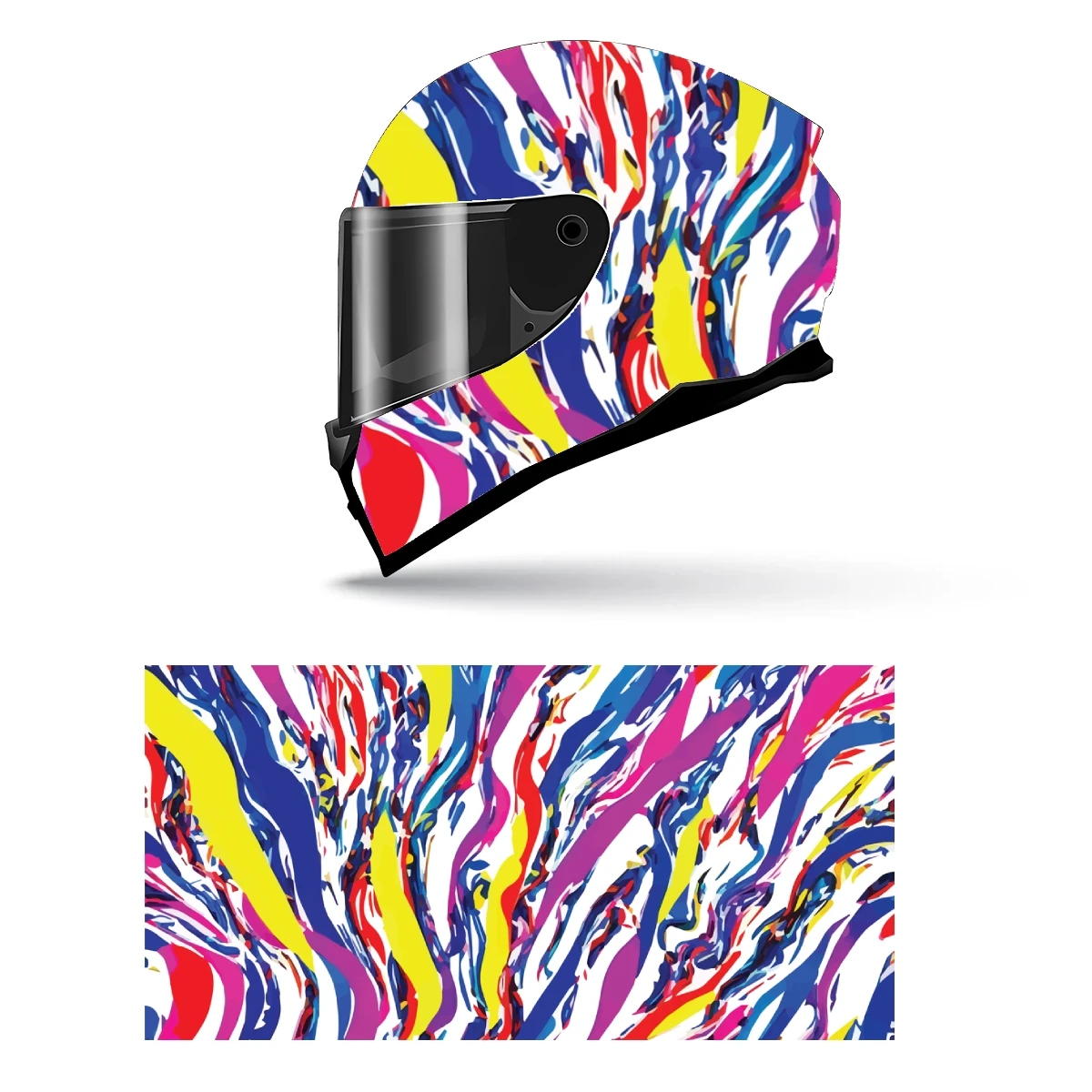 Абстрактная картина стильная полная наклейка на шлем мотоциклетный гоночная