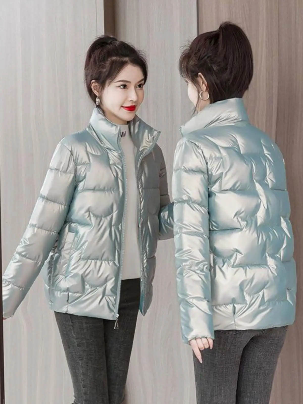 2024 Autumn and Winter New down Jacket Cotton-padded Clothes Women Short Korean Sle Plus size Loose Middle-aged Dress...