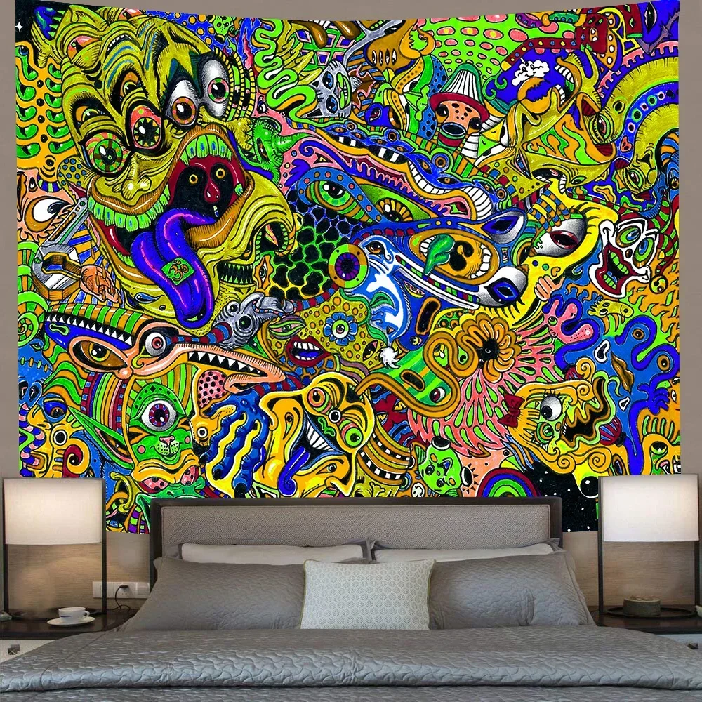 Simsant Groovy гобелен Мир и любовь в стиле бохо хиппе цветочный настенный для гостиной