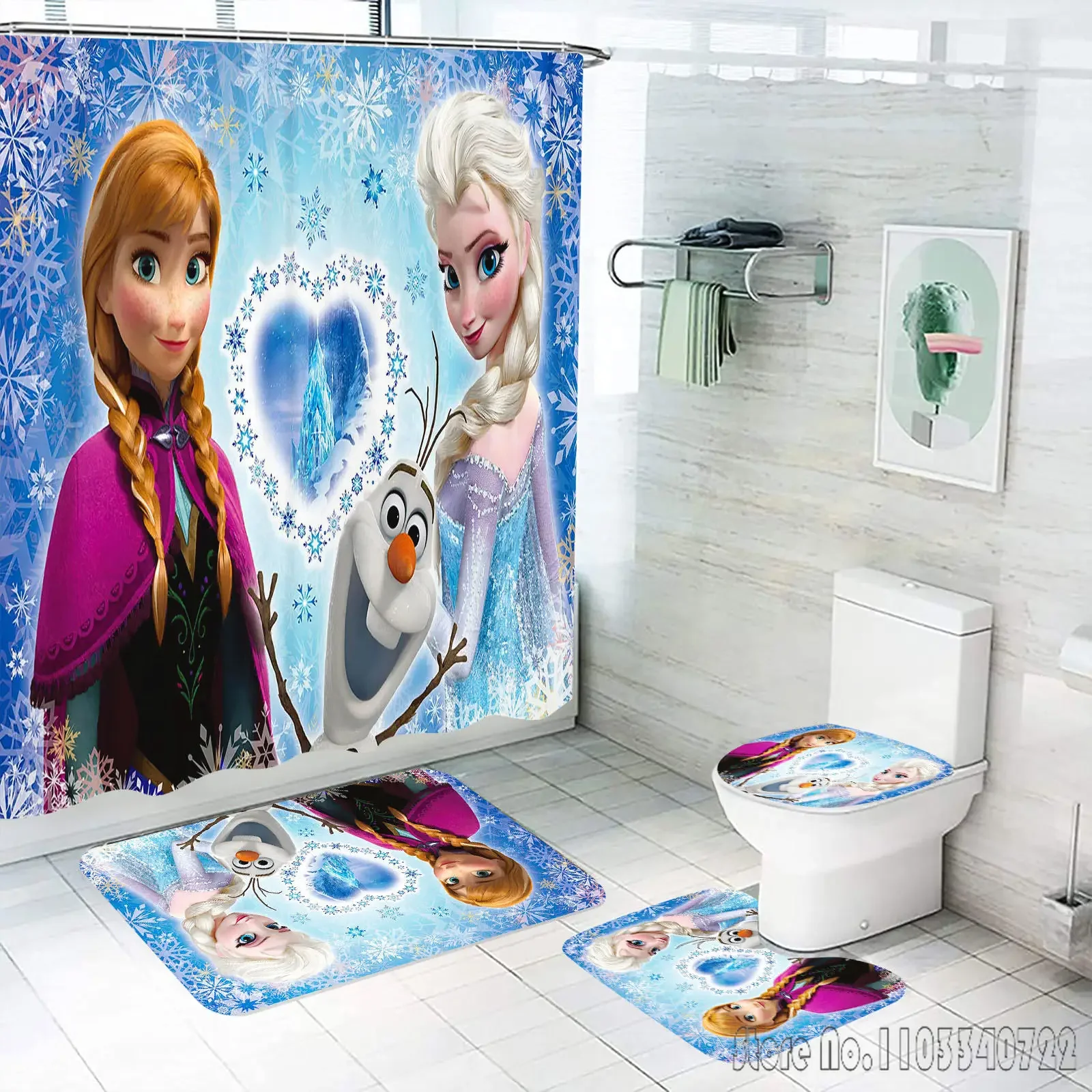 Disney Эльза Холодное сердце принцесса набор занавесок для душа 4 шт. с крючками