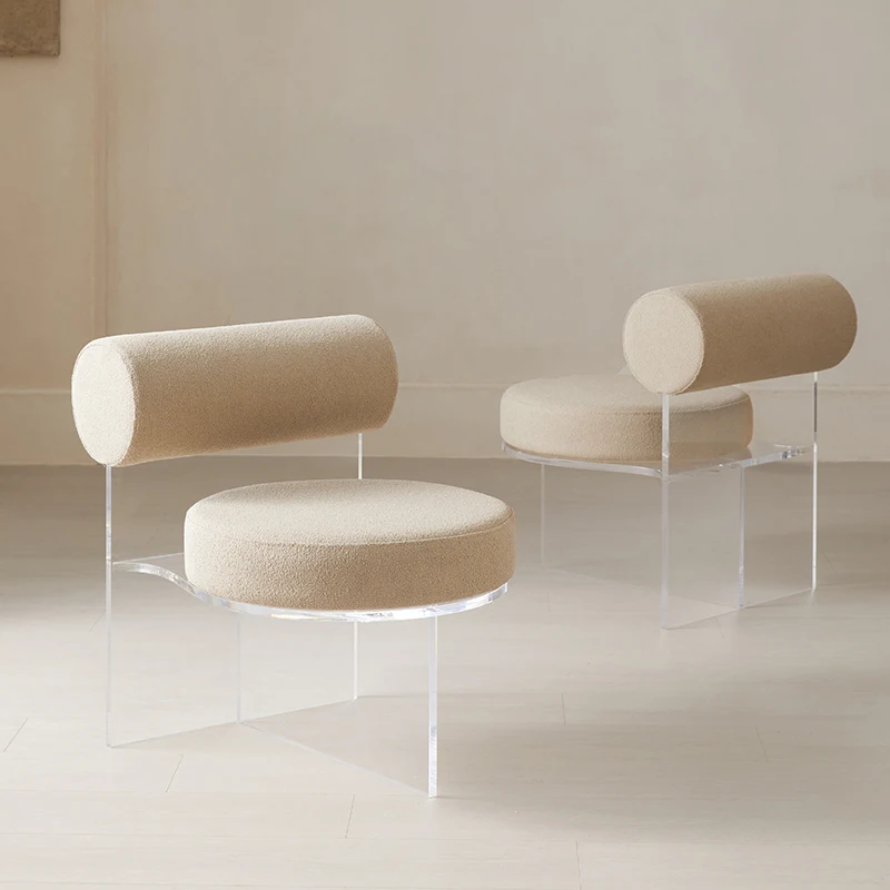 

Acrylic Design Dining Chair Waiting Velour Leisure Industrial Modern Bar Soft Chair with Backrest Bedroom Mesa Alta Bar Banks