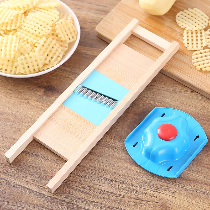 

Wooden Grater Stainless Steel Potato Grid Potato Chip Grid Vegetable Cutter French Fries Slicer Potato Shred Home Kitchen Gadget