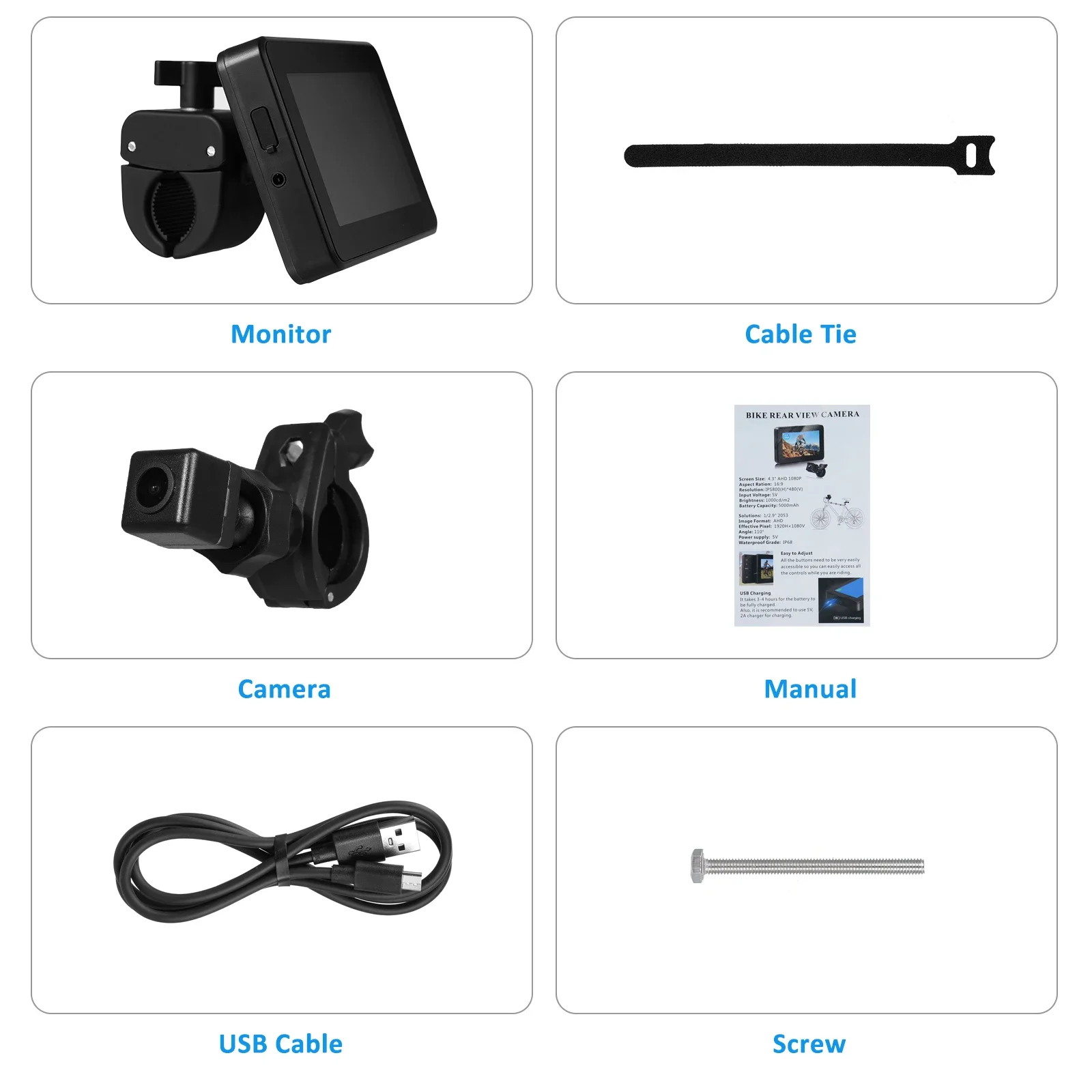 Guidon de guidon для велосипеда камера с экраном 4 3 дюймов