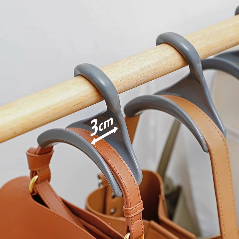 Wardrobe Multifunctional Handbag Organizer Hanger Hook Durable Over Closet Rod Hanging Storage Rack For Hat Scarves Shawls Tie images - 6