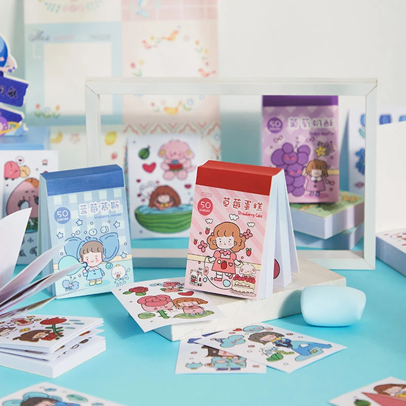 

50Pcs/Set Cartoon Dessert Series PVC Stickers Korean Scrapbooking Diy Journaling Sticker Aesthetic Sticker Cute Kids Stationery
