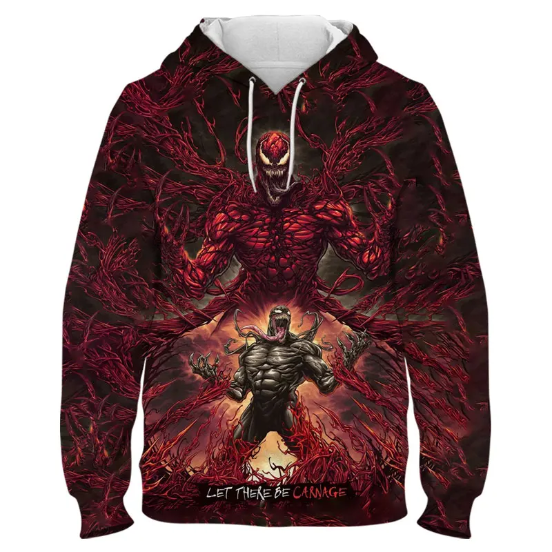 

2022 New Fashion Men's Oversize Hoodie Marvel Venom 3D Print Cool Women Tracksuit Spring Autumn Casual Children Sweatshirts