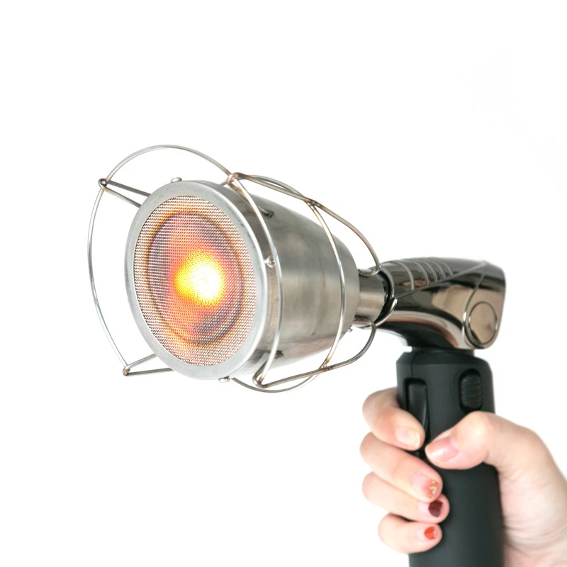 

Stainless Steel Flamethrower Culinary Torch Attachment Pro Grade Handheld Broiler Cooking Tool Perfect for Searing Melting