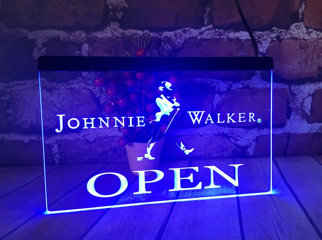 Фотообои johnnie walker с открытой фотографией Настенный декор неоновая вывеска для
