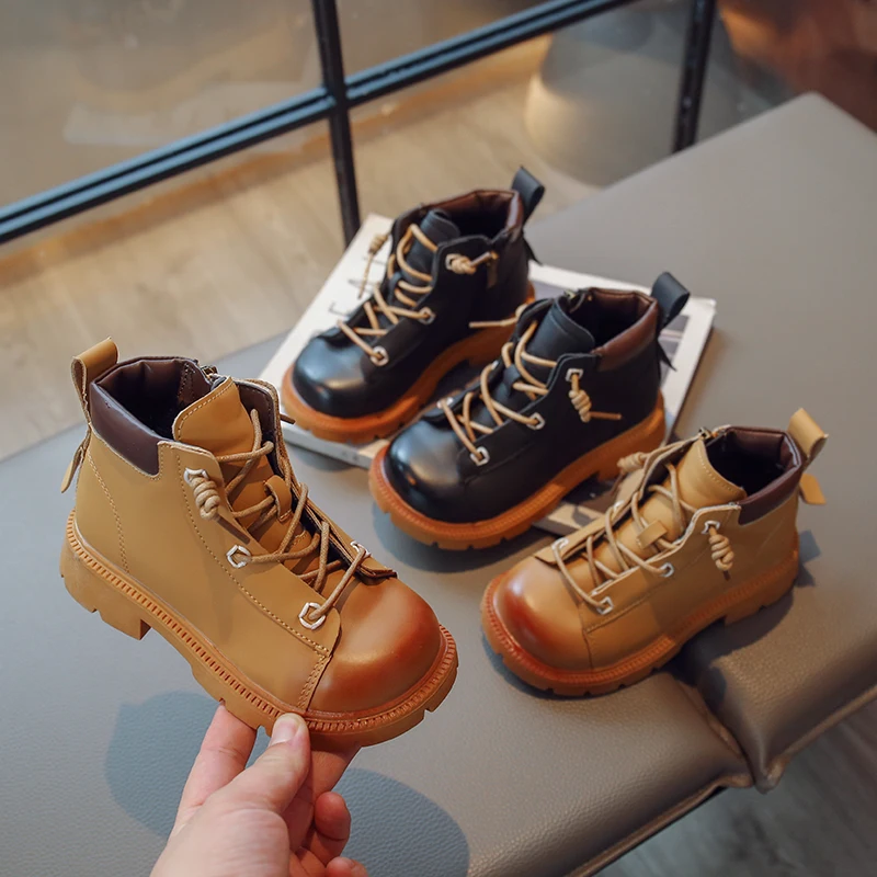 

Girls Boots 2022 New Autumn and Winter Cotton Britain Style Versatile Casual Kids Fashion Ankle Boots for Boys Breathable Simple