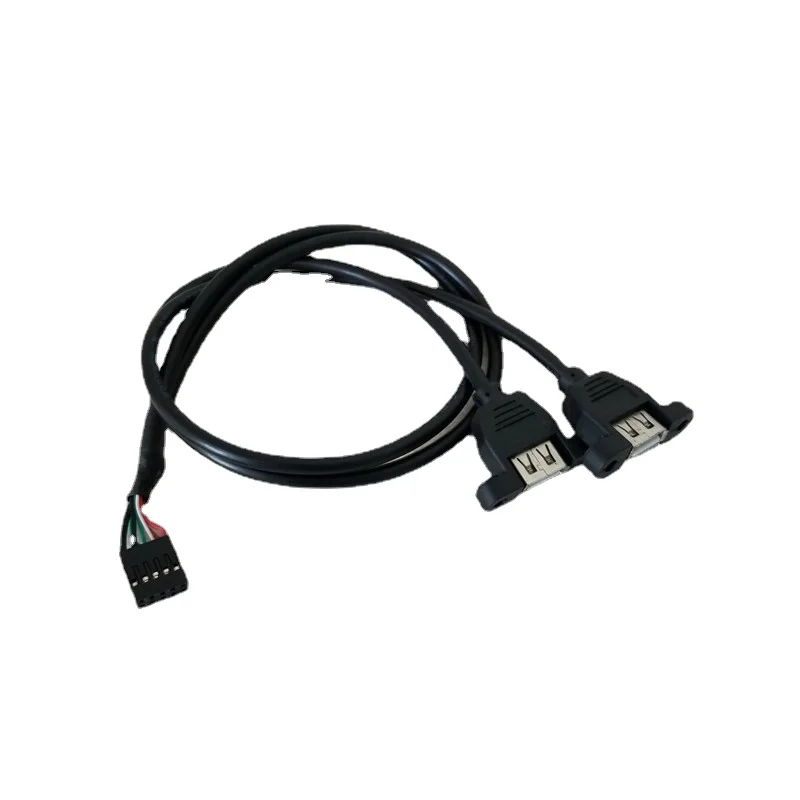 Двойной адаптер для крепления панели USB типа А к 9-контактному удлинительному кабелю Dupont можно закрепить винтами для шасси ПК 50 см