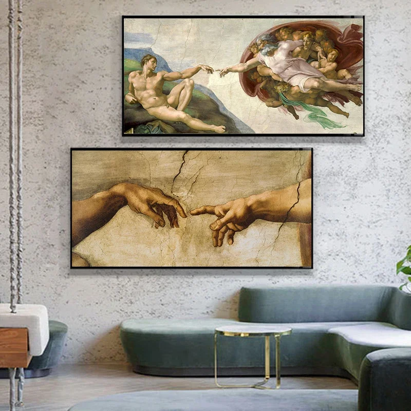 Настенный постер на холсте с эффектом неонового изображения знаменитостей