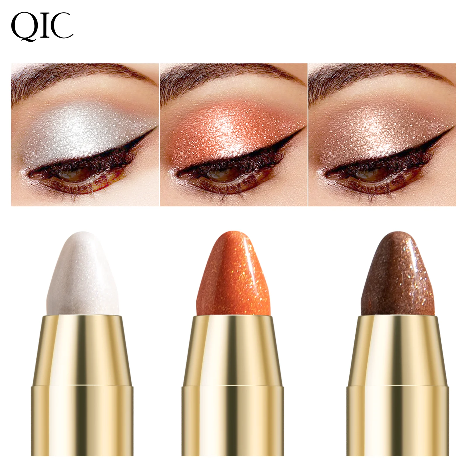 

Double End Glitter Eye shadow Stick Pencil Eyeshadow Highlighter Waterproof Shimmer Base Primer Eyebrow Makeup