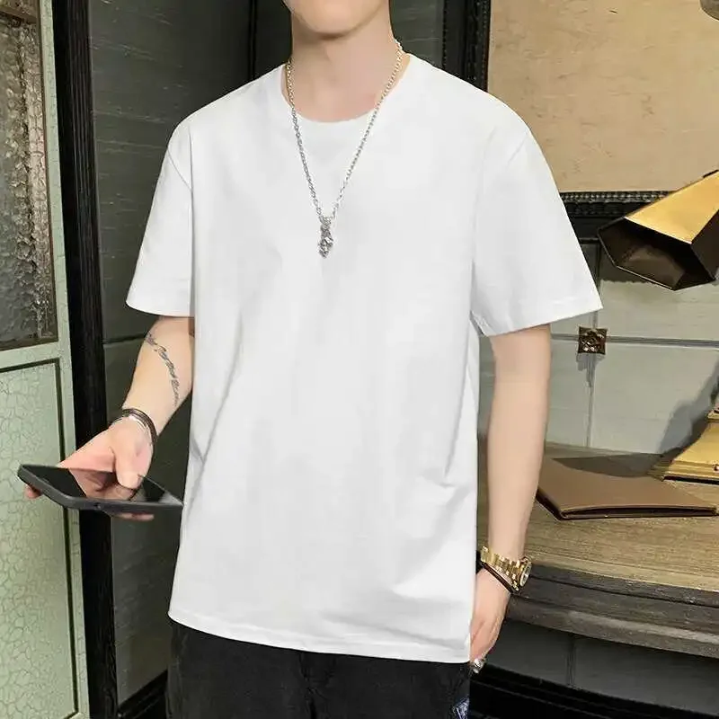 Новинка 2023 мужская футболка с коротким рукавом высокое качество свободный крой