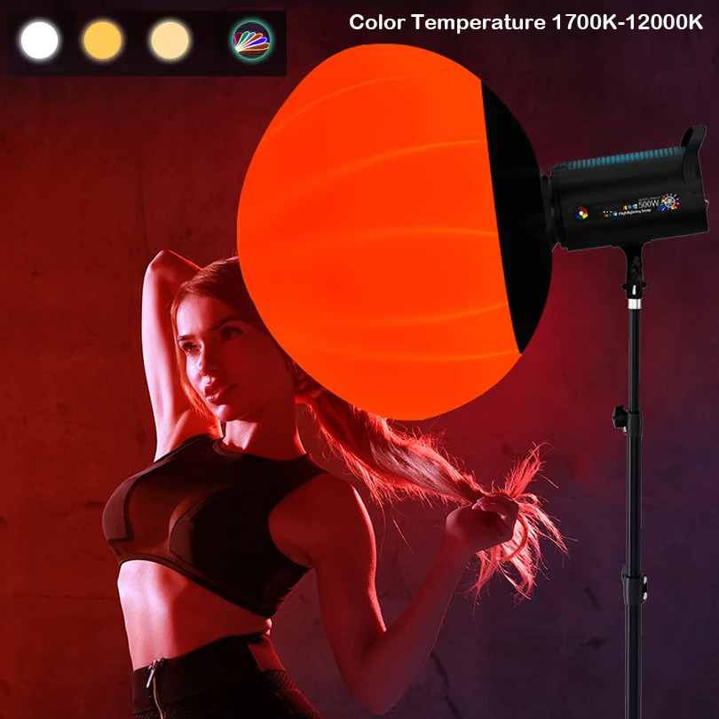 Фото Светодиодный видеосвет 500 Вт для фотосъемки, 1700K-12000K, с дистанционным управлением, COB RGB, имитация солнечного света, для портретной съемки, студийной вспышки, YouTube Live №4