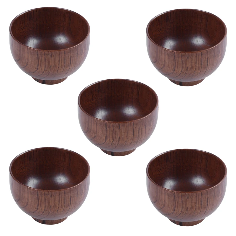 

5-кратные деревянные чаши, деревянная чаша для супа, контейнер для здорового питания, винтажный обеденный фон