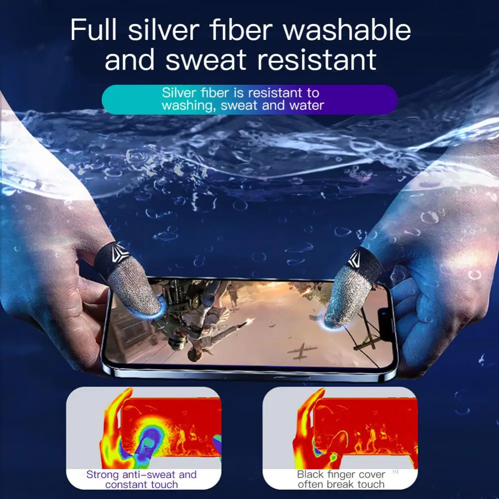 

Sensitive Finger Cover Mobile Games Sweatproof Game Controller Touch Screen Finger Thumb Sleeve Gloves For Gamer Finger Sleeves
