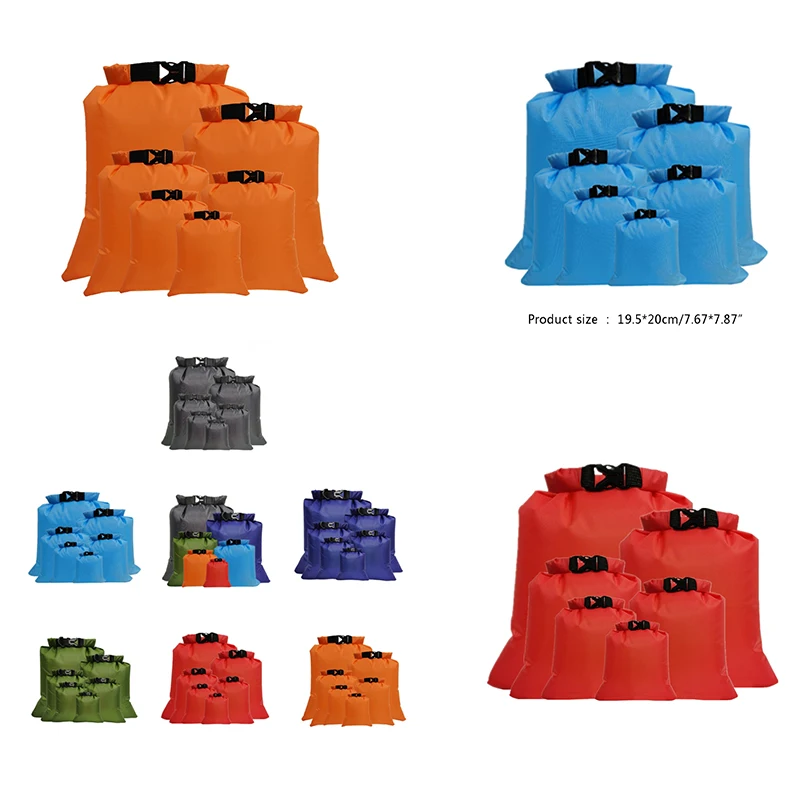 

6 Pcs Outdoor Portable Waterproof Dry Bag Camping Hiking Canoe Floating Boating Ultralight Backpack Storage Pouch