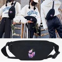 shiny butterfly printing waist bags fashion hand pack men and women sport cross pack brand shoulder bag casual female chest bags