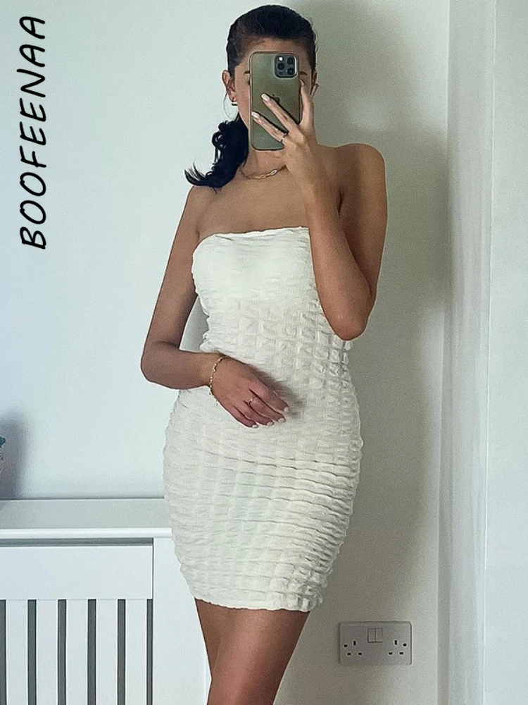 

BOOFEENAA облегающее платье в клетку с пузырьковым верхом, сексуальная одежда для вечеринки, ночного клуба, женское платье, женское платье