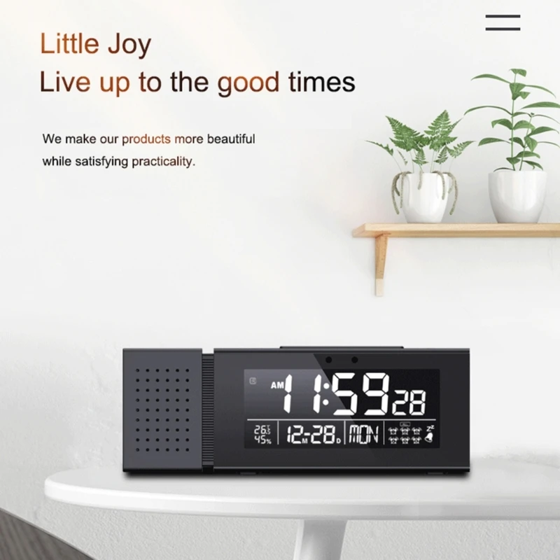 

Digital Alarm Clock with Radio Desktop Small Night Light Clocks Accessory for Bedroom Dormitory Living Room Decor
