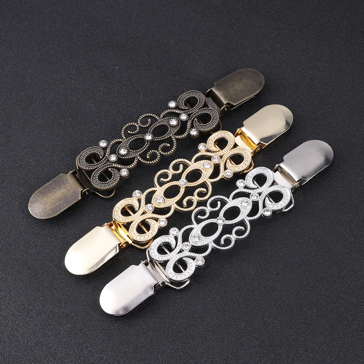 

Clips Sweater Cardigan Chain Shawl Collar Clip Broochwomen Pin Dress Clasp Shirtscarf Cinch Buckle Clothes Dresses Vintage