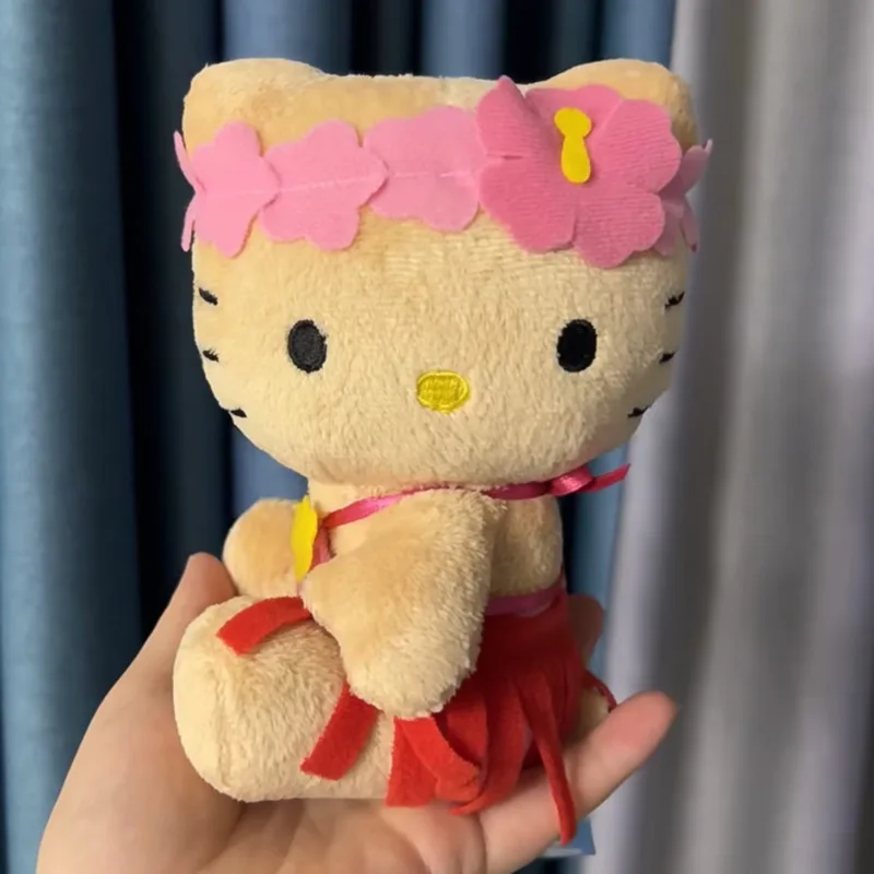 

Sanrio Hello Kitty Hawaiian Collection Plush Toy Filled Keychain Cute Backpack Pendant Creative Stuff Doll Gift For Boy And Girl