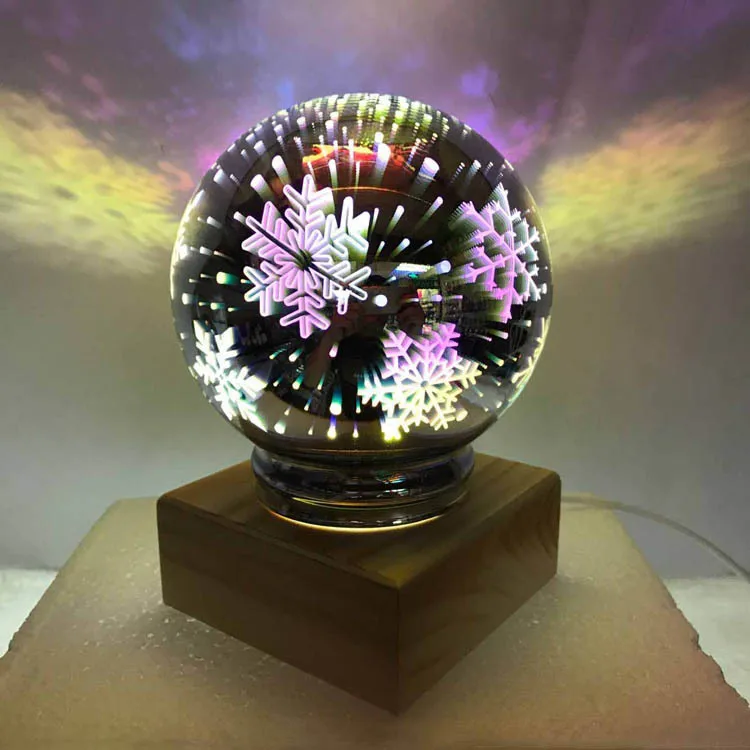 

5-дюймовый волшебный шар, красочный стеклянный шар, 3d Звездное небо, светильник, питание от USB, украшение для детской спальни, Рождество