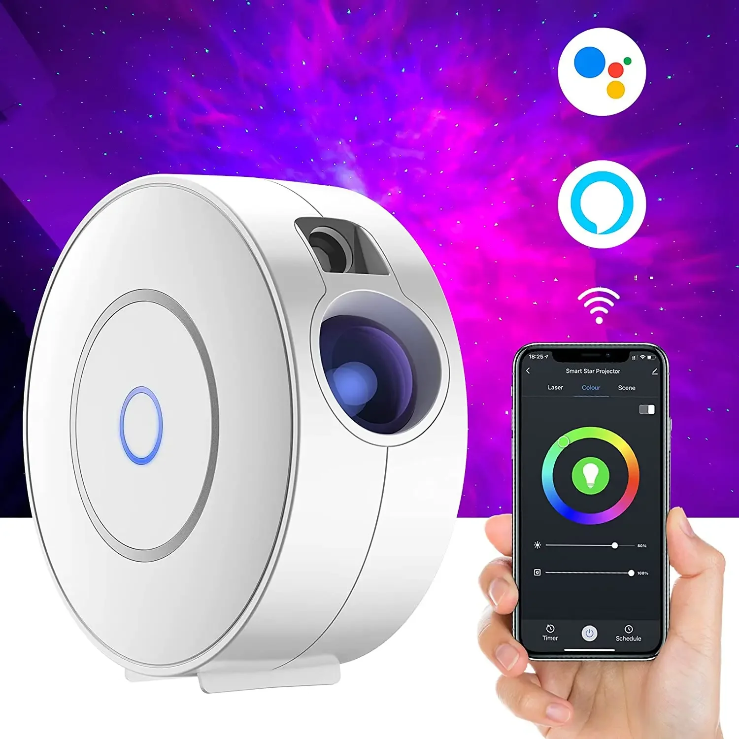 Фото Tuya WiFi Smart Aurora Galaxy Star проектор ночник Alexa голосовое управление управление через приложение управление звездный проектор светодиодный светильник детский подарок №5