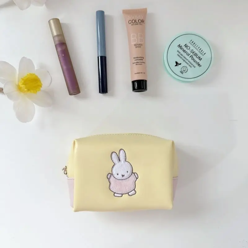 Kawaii Miffy Rabbit мультфильм вышитый квадратный трехмерный мешок для хранения макияжа