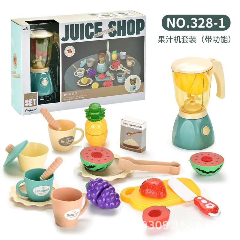 2022 Cross-Border New Children Play House Toy Simulation Electric Blender Fun Blender Toy Amazon