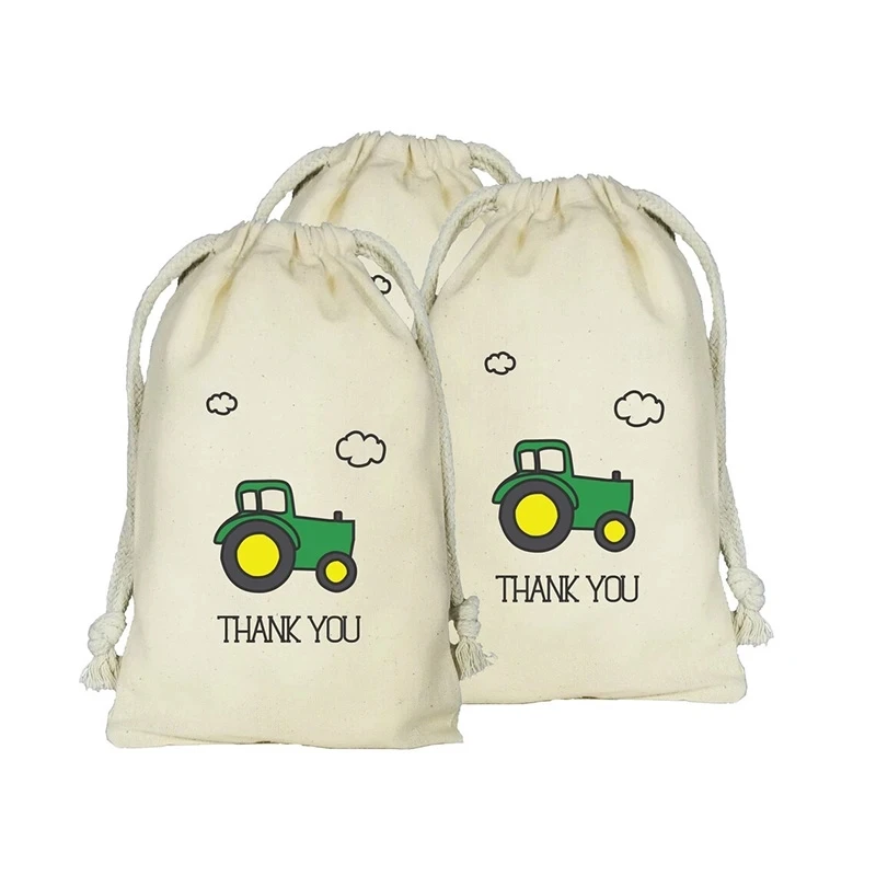 

20pcs thank you candy gift Bags Tractor Farm farmhouse Cowboy Country Theme kid boy birthday Party baby shower decoration Favor